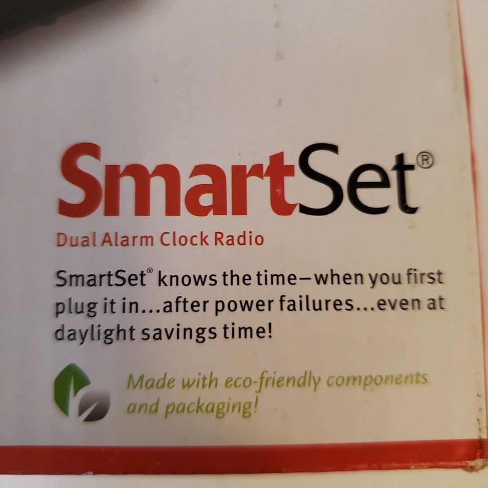 Emerson CKS1900 SmartSet Alarm Clock Radio Battery Backup Knows The Time AM FM - Picture 3 of 5